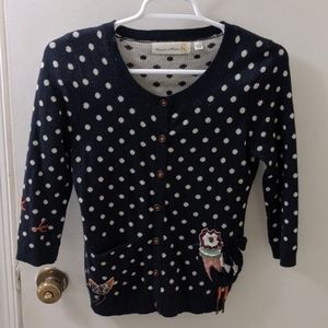 Anthropologie Charlie & Robin Bird Cardigan Polka